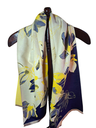 Cashmere Yellow & Blue Print scarf 