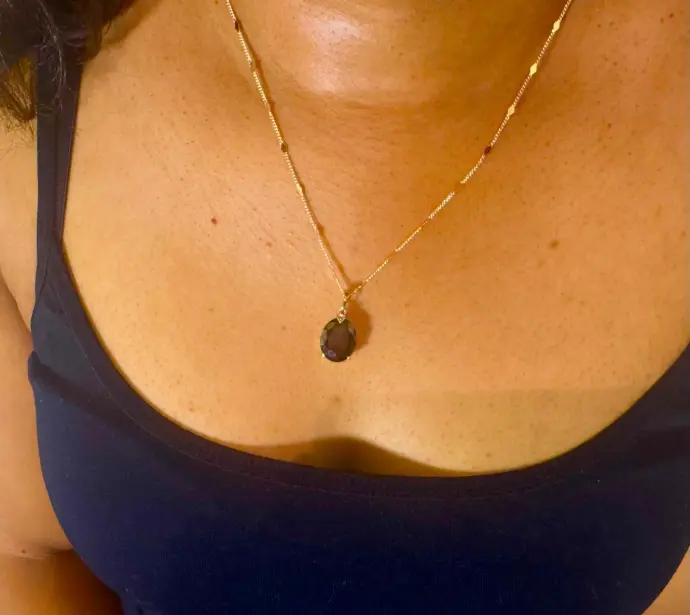 Gold Necklace(Black Stone)