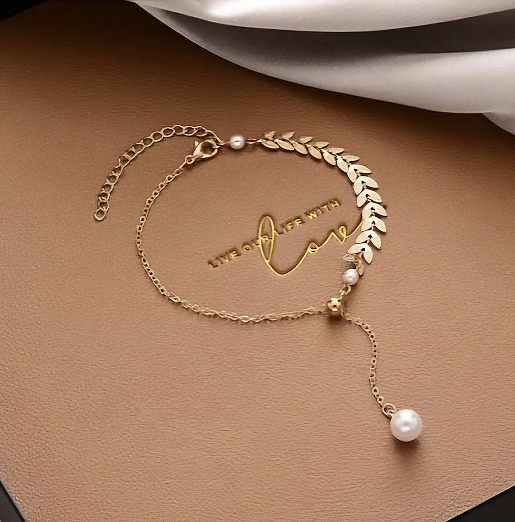Pearl Willow Leaves Bracelet