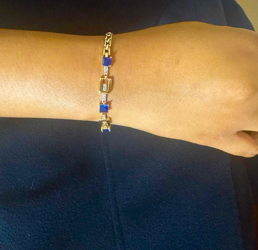 [BL 004] Gold Bracelet Blue Stone